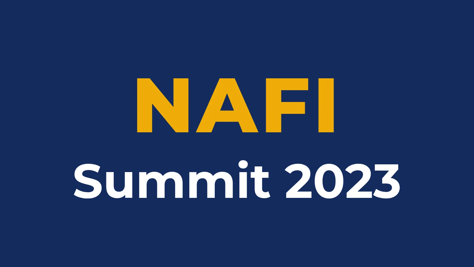 NAFI Summit 2023 show logo